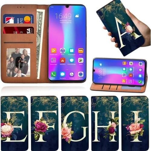 Flip Phone Case for Huawei Honor 8A/ 8A Pro/8S/9X/9X Pro/10 Lite/20 Lite/20 26 Letter Anti-Drop Bracket Leather Phone Case