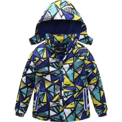 Childrens clothing jacket boys windbreaker jacket childrens warm jacket girls windbreaker hat detachable autumn and winter