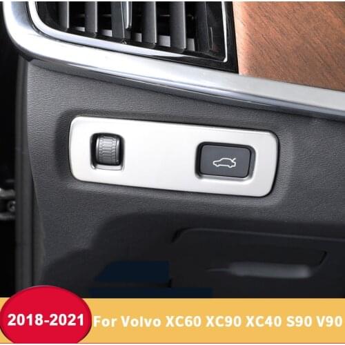For Volvo XC60 XC90 XC40 S90 V90 2018 2019-2021 Stainless Steel Car Headlight Switch Sequin Headlight Adjust Cover Trim Sticker