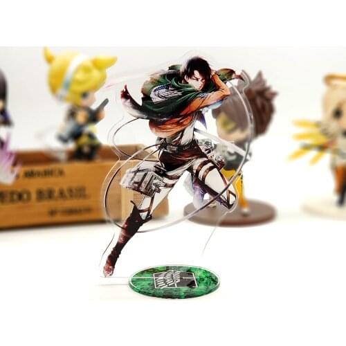 Love Thank You Attack on Titan Levi Rivaille battle acrylic stand figure model double-side plate holder cake topper anime