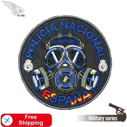 Espana Policia Nacional Spanish Army Embroidery Iron on Patch for Clothing Accessories Military Biker Motorcycle Appliqued Shirt