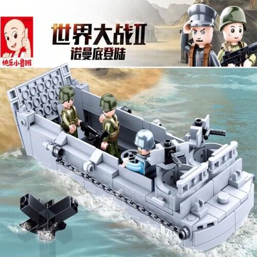 SLuban Normandy Landing Series Higgins Landing Ship Model Building Blocks Toy For Kids Toys For Boys Birthday Christmas Gift