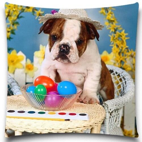 Cute Dog Pillow Case Cotton Polyester Cushion Cover Animal Christmas gift Cushion Throw Decorative Home 5 size 9 style