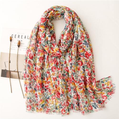 New Fashion Million Polka Floral Fringe Viscose Shawl Scarf Lady High Quality Wrap Headband Bufandas Muslim Hijab Sjaal 180*90Cm