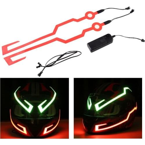 Motorcycle Helmet EL Cold Light Helmet Light Strip Night Signal Luminous Modified Strip Helmet Sticker