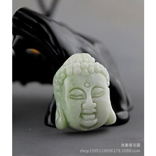 Natural Lantian jade Chinese Sakyamuni Buddha Pendant Necklace Fashion Jewellery Accessories Hand-Carved Amulet Gifts Women