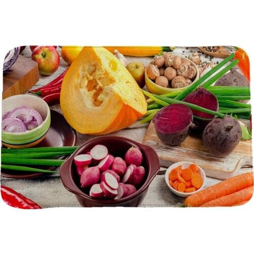 Fruit & Vegetables Creative 3D Printing Carpets and Rugs for Bedroom Living Room Carpet Kitchen Bathroom Anti-Slip Floor Mats