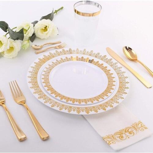 25pcs Rose Gold Disposable Plastic Cutlery Tableware 1pcs Tablecloth 7pcs Ballon For Wedding Baby Shower Birthday Party Supplies