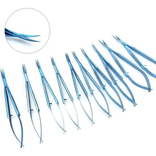 Ophthalmic titanium Noyes Scissors curved tip 21mm long 11.4cm Ophthalmic Tool instrument