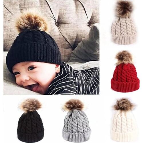 Wholesale Winter Warm Baby Hat Knitted Girls Boys Hat Cap Infant Toddler Kids Hat Beanie Kids 150PCS/lot