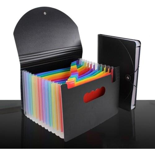Accordian Expanding File Folder A4 Letter Size 12 Pockets Portable Waterproof Office Colored Documents Holder Organizer File Box