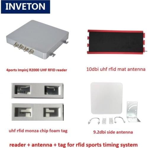 Uhf 4ports passive rfid reader with long range reading distance TCP/IP Impinj R2000 chip for running timing systems