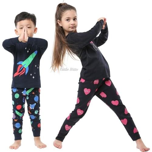 Full Sleeve 100 Cotton Girls Unicorn Pajamas Sets Children Unicorn Horse Panda Pajamas Animal Kids Sleepwear Unicorn