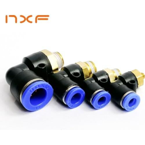 PL type OD 4 6 8 10 12mm - 1/8'' 1/4'' 3/8'' 1/2'' Thread Push In One Touch Connector Pneumatic Quick Fittings