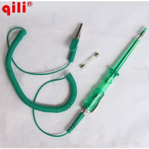 Qili CM-03A Green Color Electrical Test Tester Pen Spring Wire Professional Tool Voltage Test Pen