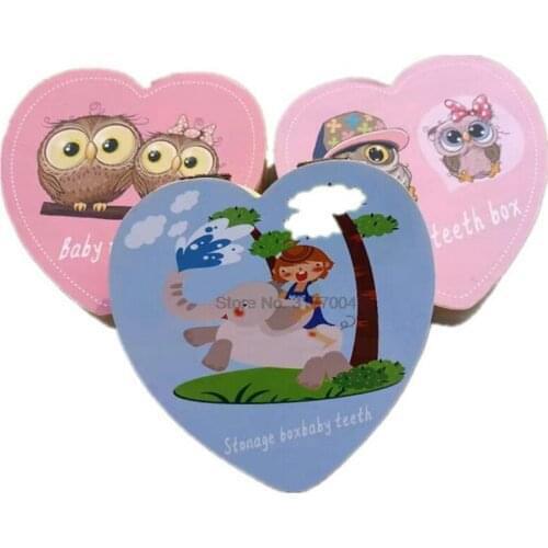 DHL 100pc Colorful Wood Tooth Storage Box English/Spain/France/Russian/Portuguese/German/Polish/Netherlands Baby Wood Teeth Case