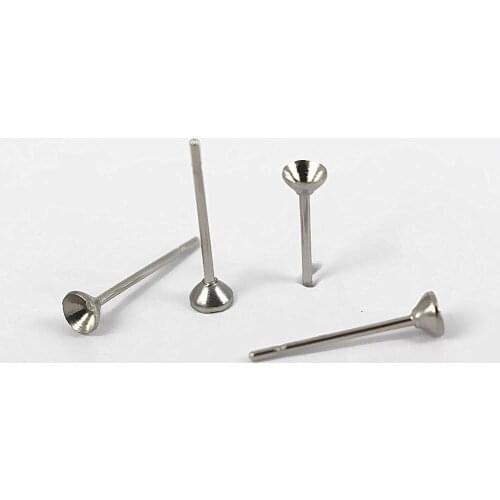 Stainless Steel 316L Stud Earrings Findings with Circle Bezel Point Rhinestone Cabochons Bases Earrings post Settings DIY Making