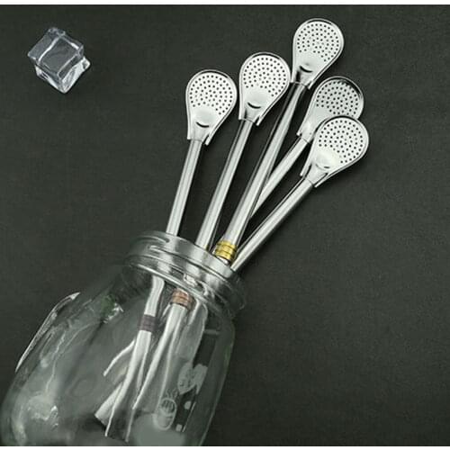 1pc Drinking Straw Stainless Steel Yerba Mate Straw Gourd Bombilla Spoons Reusable Metal Pro Tools Bar Accessories