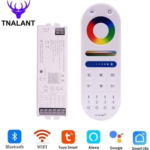 WB5 WIFI Bluetooth 5 in 1 LED Strip Controller 5CH Support Tuya APP Alexa and Google Assistance Voice Control RGB+CCT Remote