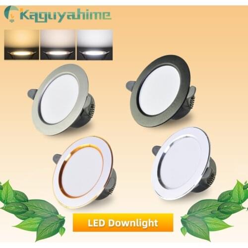 Kaguyahime LED Downlight 5w 3w LED Spot Light Natural/Warm/Cold White Indoor Recessed Lamp AC 220V Round Panel LED Spotlight