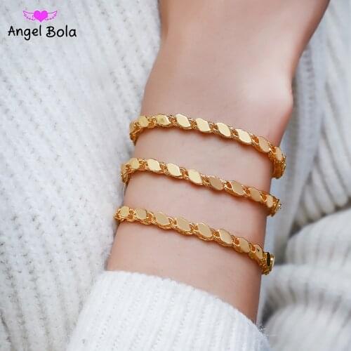 Oman Allah Jewelry Never Faded 4mm Width Wristbands Muslim Islamic Gold Color Bracelet Middle East Arab Turkish Jewelry