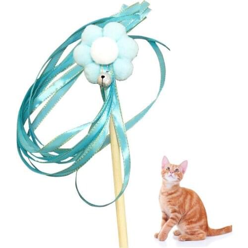 1PC Cat Teaser Wand Tassel Interactive Cat Toy Plush Kitten Teaser Stick With Bell Pet Training Toy Cat Scratchiing Toy Pet Toy