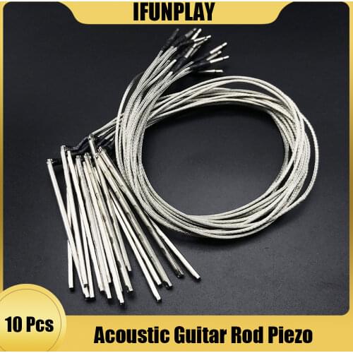 10Pcs 6 String Acoustic Guitar Bridge Saddle Rod Piezo Folk Guitarra EQ Under Saddle Pickup Piezo Transducer Piezo