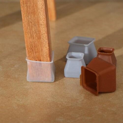 10 Pcs/lot Soft Silicone Chair Leg Caps Square Table Cover Feet Pads Floor Protectors Furniture Legs Decor Accessories