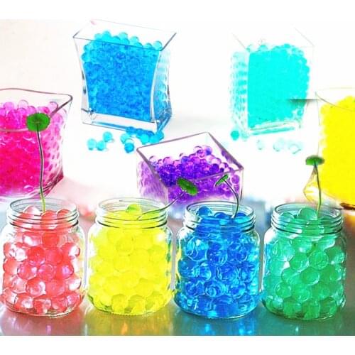 1000pcs Colorful Pearl Gel Ball Polymer Hydrogel Crystal Mud Soil Water Beads Grow Magic Jelly Wedding Home Party Decoration 5Z