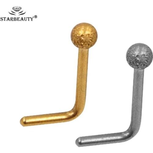 2Pcs Surgical Steel Mix Color Indian Style Small Earring Nose Ring Studs 0.8*7mm Prong Nose Piercing Body Jewelry