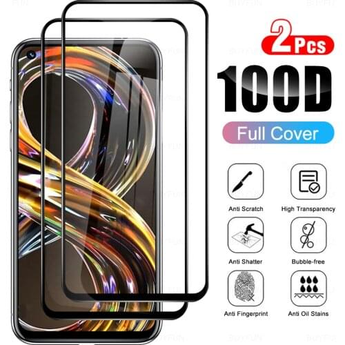 2Pcs HD Full Cover Protective Tempered Glass Film For Realme 8i Screen Protector Glass For Realmy Realmi Realme8i 6.59 inch 2021