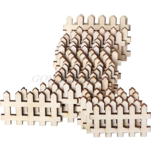 25pcs Laser Cut Wooden Fence Embellishment Wooden Shape Craft Wedding Decor Drop Shipping