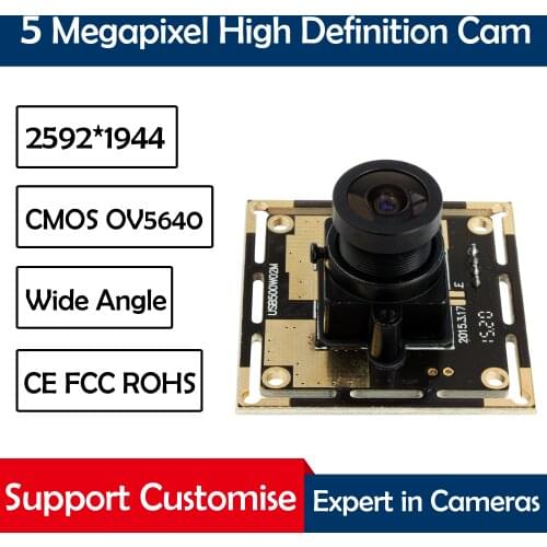 5MP Cmos OV5640 industrial High Resoluition Machine Vision usb camera module with 1m usb cable