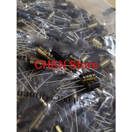 50PCS 56UF 50V matsushita capacitor FM Series 50V56UF 6.3X11MM ultra low internal resistance Electrolytic Capacitor 56UF/50V