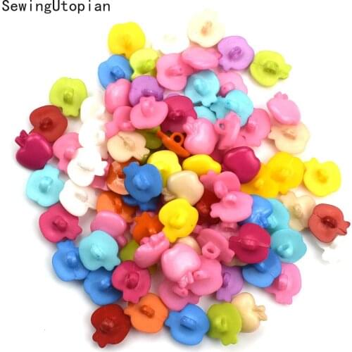 50PCS 16MM Mixed Apple Resin Mini Tiny Buttons Sewing Tools Decorative Button Scrapbooking Garment DIY Apparel Accessories