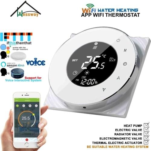 95-240VAC WIFI controlled thermostatic radiator valve thermostat google home control for floor heating 3A Electric actuator