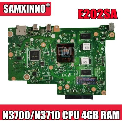Akemy New E202SA Mainboard For Asus EeeBook E202S E202SA laptop motherboard N3700 N3710 CPU 4GB RAM