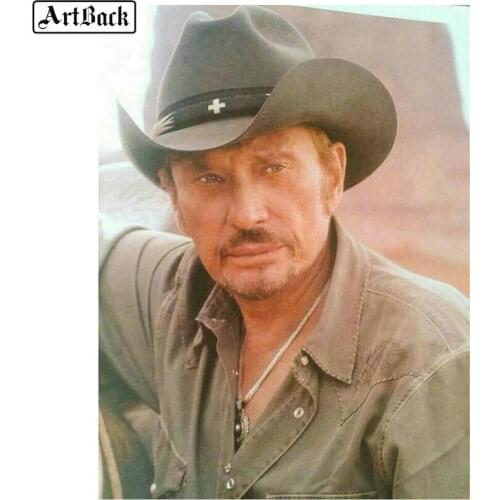 21pcs diamond painting full round "johnny hallyday" picture 5d diy diamond mosaic full square french singer new arrival sticker