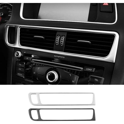 Car Middle Console Key Hole Frame Air Conditioner Outlet Decorative Cover Trim For Audi Q5 2010-18 LHD Interior Accessories