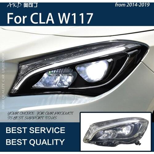 AKD Car Styling For Benz W117 2014-2020 CLA LED Headlight DRL Fog Lamp High Projector Lens LED Crystal Matrix Headlight Assembly