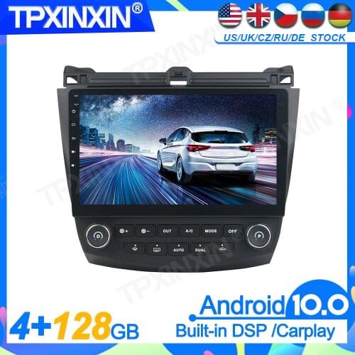 4+128GB Android 10.0 Car Multimedia Player For Honda Accord 2003-2007 Car GPS Navi Auto Radio Audio Stereo Wifi Head Unit