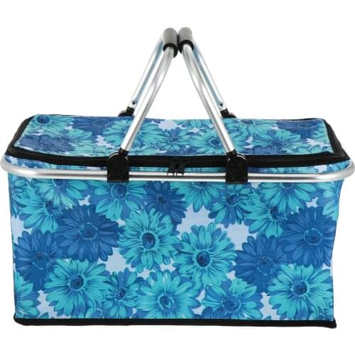 Large Capacity Lunch Basket Collapsible Insulated Picnic Bag Folding Basket
