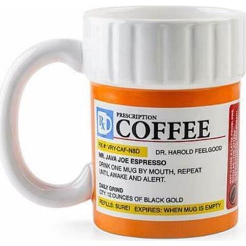 Prescription Pill Bottle Mug Creative Prescription Medicine Bottle Ceramic Coffee Cup Tea Cup