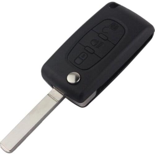 50PCS/lot For Citroen C2 C3 C4 C5 C6 Flip Remote Key Shell Case 3 Button VA2 Blade WIthout Battery Holder Fob Key Cover