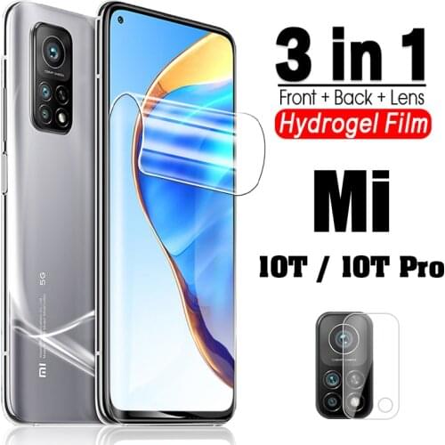3in1 Front Back HD Hydrogel Film For xiaomi mi 10t pro 5G 10T Lite 10 t Pro lite Camera Lens Protevtive Film Screen Protector