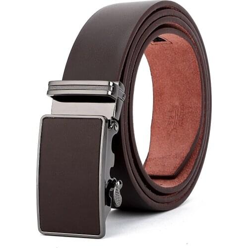 Famous Brand Belt Men 100% Good Quality Cowskin Genuine Luxury Leather Mens Belts for Men,Strap Male Metal Automatic Buckle