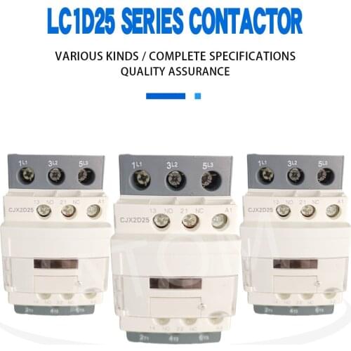 LC1D25AC CJX2-25 25Amp Contactor 24V 36V 110V 220V 380 Volts 50/60Hz Coil 3-Pole NO NC