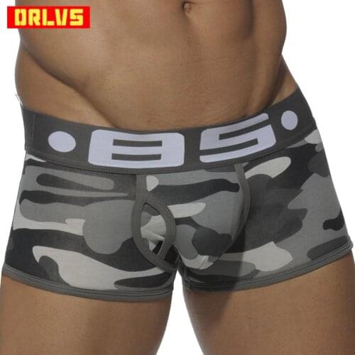 Brand Male Underwear Sexy Men Boxer Shorts Soldier Breathable Cotton U Convex Boxers Homme Tide Camouflage Printed Cueca