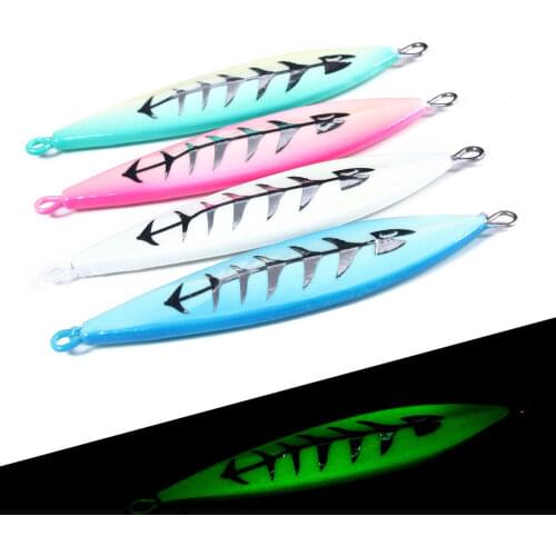 Metal Jig 20g 30g 40g 60g 80g 100g 120g 150g Shore Casting Jigging Lead Fish Sea Bass Fishing Lure Luminous Artificial Bait