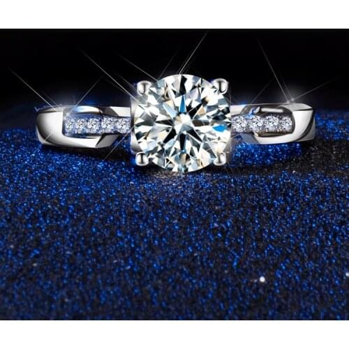 Pretty waist Light inlay Moissanite Ring，Jewelry for Women Wedding Party Anniversary Gift，Pass Diamond Test Round Excellent